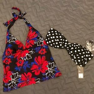 Two bathing suit tops.